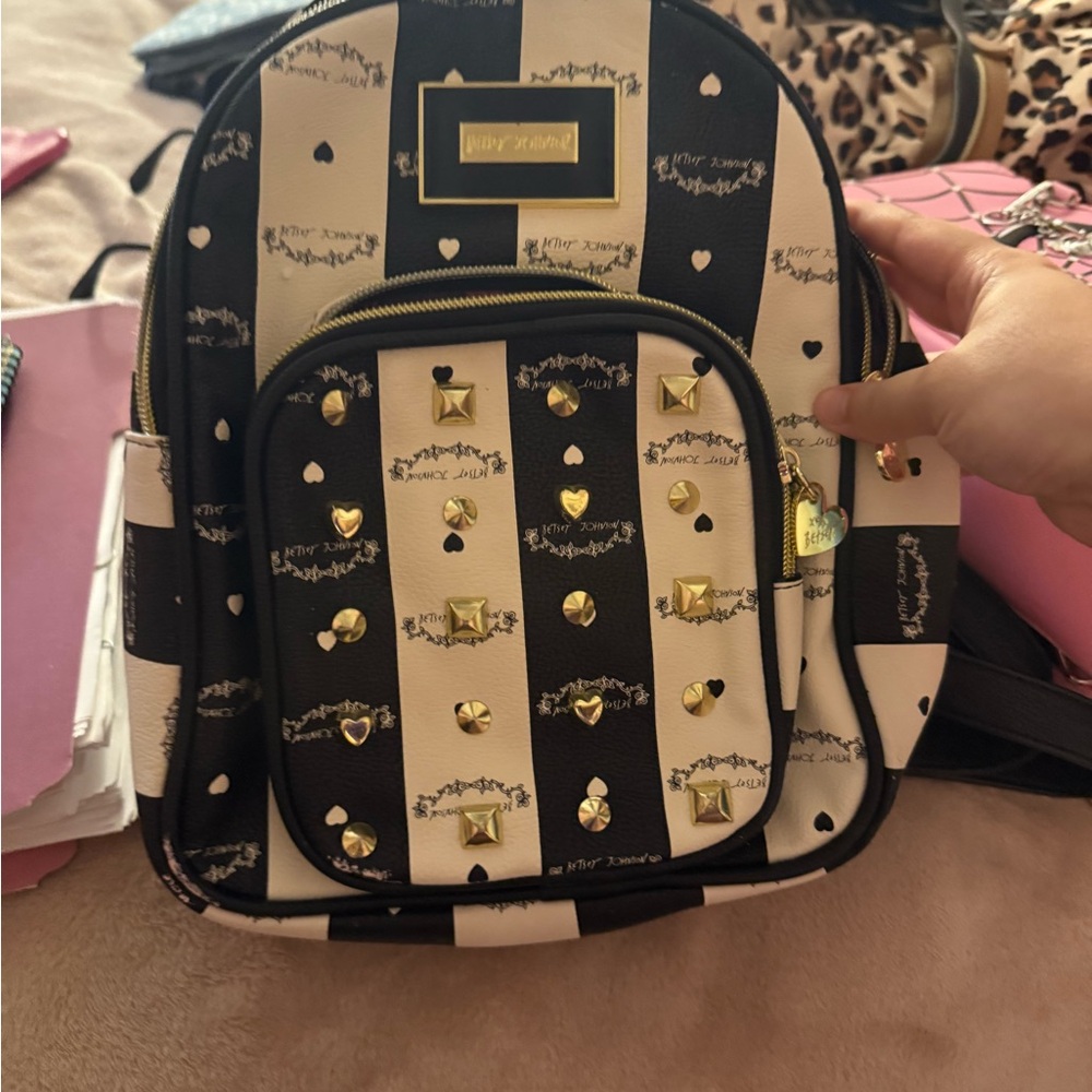 Betsey Johnson Black and White Polka Dot Tote